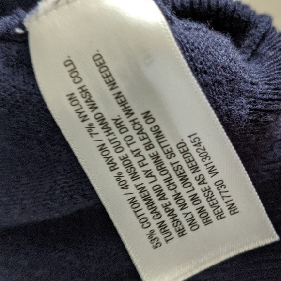 Navy Cardigan with Collar Accents in Medium - Picture 3 of 3